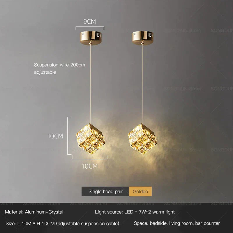 DecorBites™ Crystal Bedside Chandelier Wall Light for Designer Living Room and Hotel Bedroom