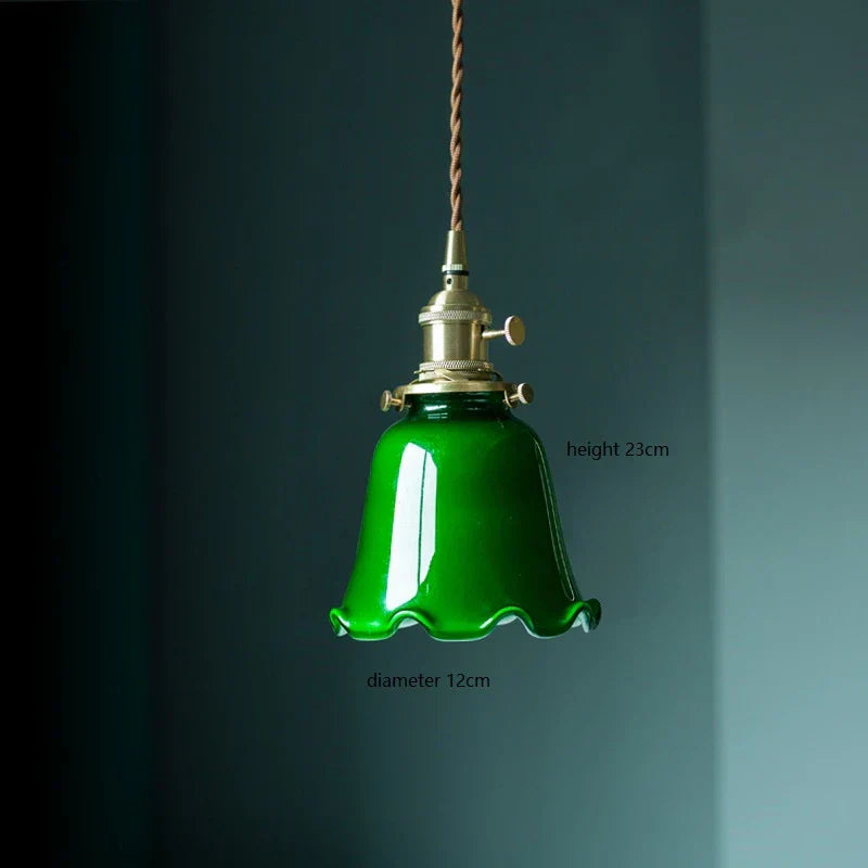مصباح قلادة DecorBites™ LED الزجاجي الأخضر للمنزل والمطعم والبار والديكور على طراز الدور العلوي.