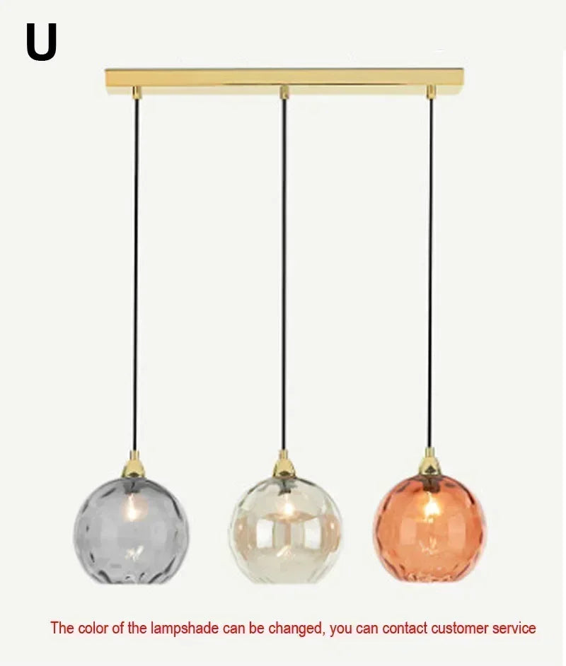 Modern Colorful Glass Pendant Light in Polished Chrome