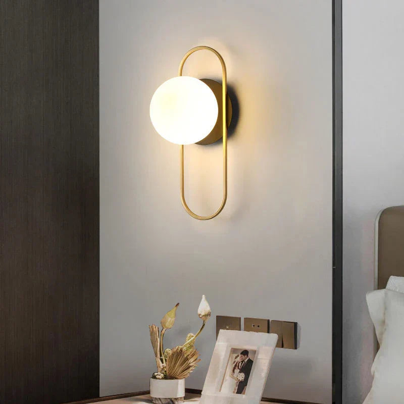 مصباح حائط DecorBites™ الكروي الزجاجي LED لغرفة النوم وغرفة المعيشة والإضاءة الداخلية