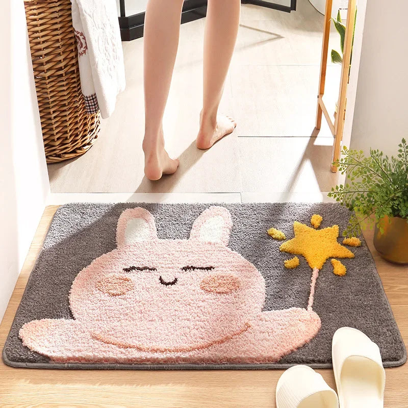 DecorBites™ Cartoon Animal Bathroom Carpet - Non-slip Absorbent Soft Bath Rug