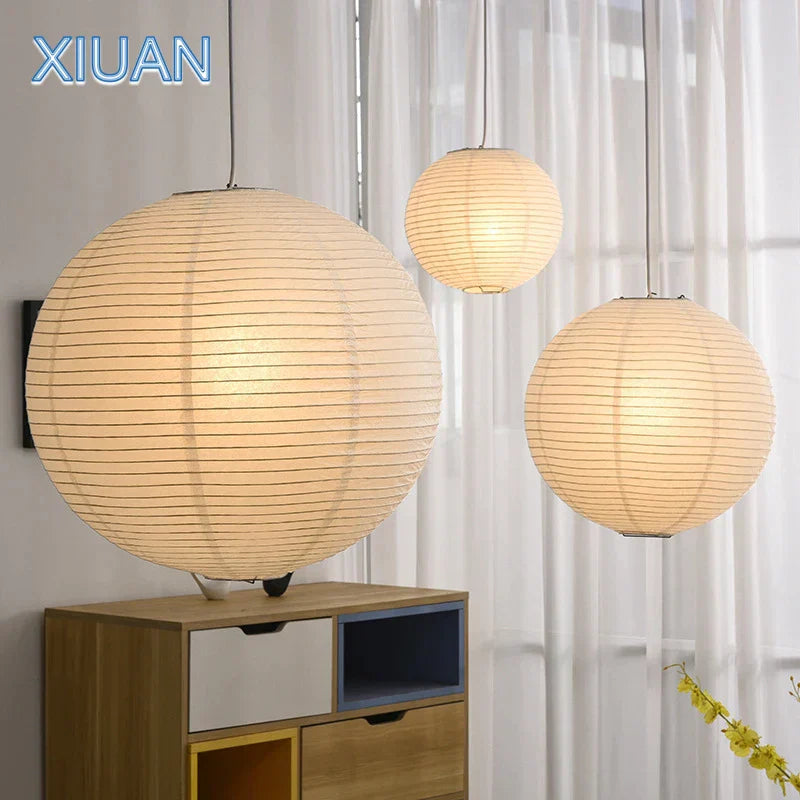 مصباح معلق كروي LED E27 على الطراز الياباني من DecorBites™ لديكور المنزل