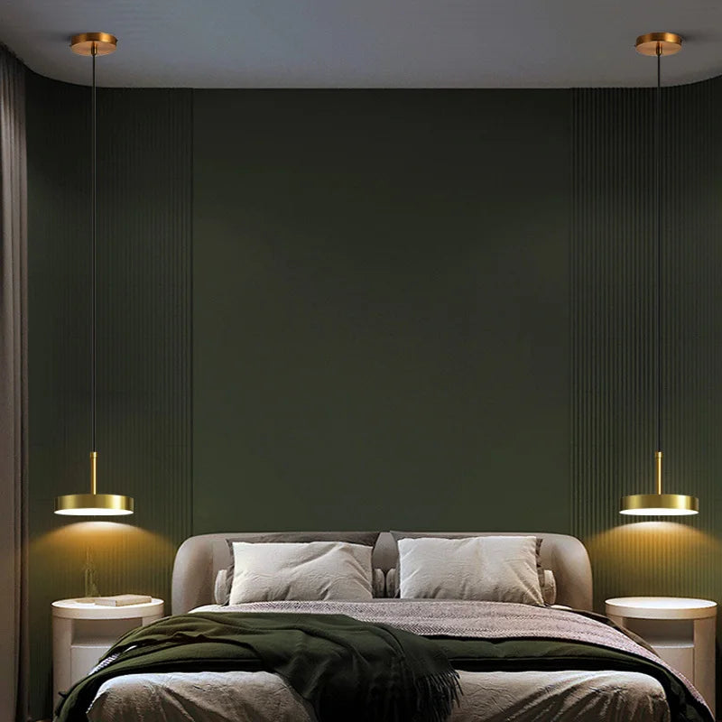 DecorBites™ Brass LED Pendant Lights for Modern Nordic Style Bedroom and Dining Room