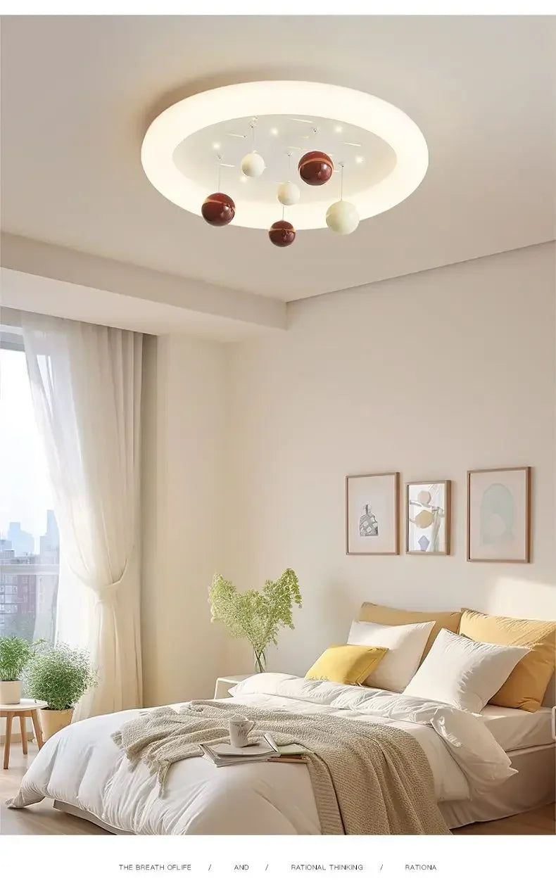 مصباح ثريا سحابة للأطفال من DecorBites™ لغرفة الأطفال، طيف كامل، للأولاد والبنات، طراز كريمي