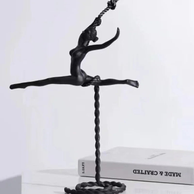 "DecorBites™ Ballerina Dancer Sculpture - Abstract Metal Handicraft Figurine for Room Decor"