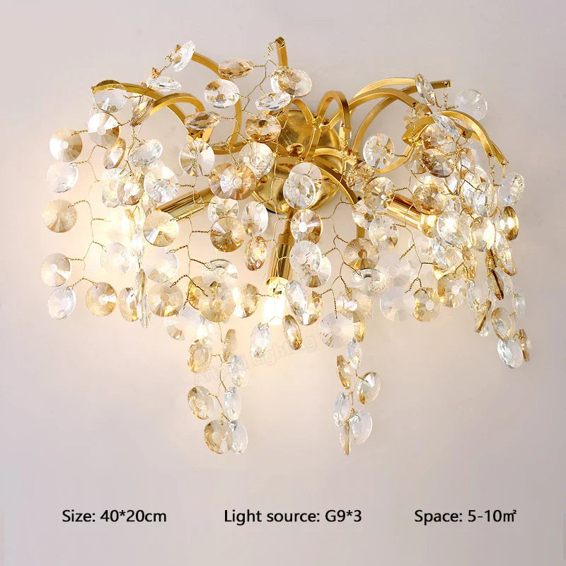 DecorBites™ Crystal LED Wall Light Sconces for Living Room Bedroom, Modern Interior Wall Lamp