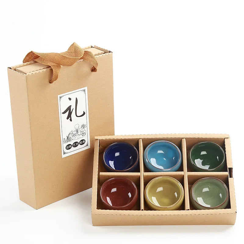 DecorBites™ Ice Cracking Ceramic Tea Espresso Coffee Cups Set