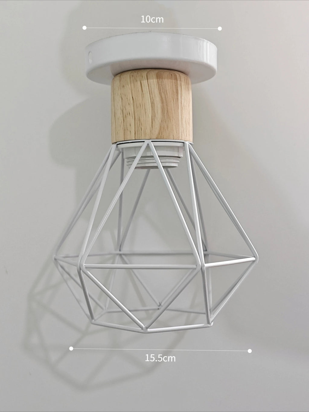 Vintage Black Wood and Iron Cage Pendant Light