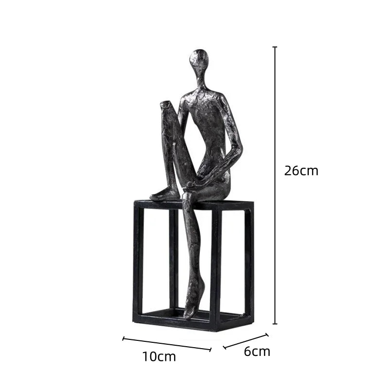DecorBites™ Abstract Thinkers Sculpture: Decorative Figurines for Home Furnishings