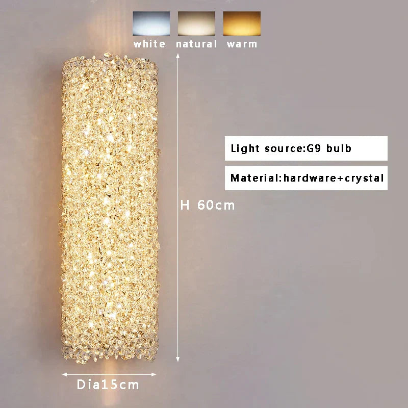 DecorBites™ Crystal Beads Wall Lamp LED Light Fixture for Home Decor & Living Room