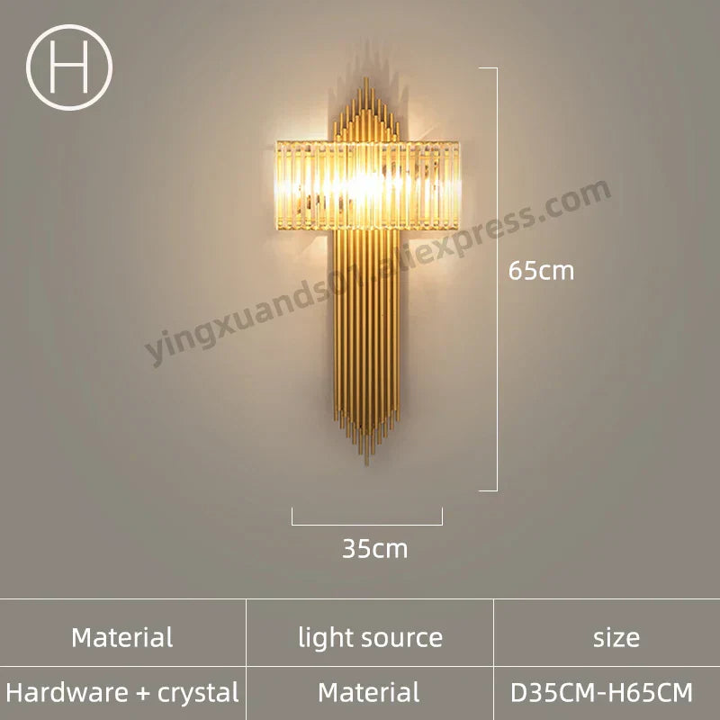 DecorBites™ Crystal Wall Light: Minimalist Bedside Loft Wall Sconce for Living Room