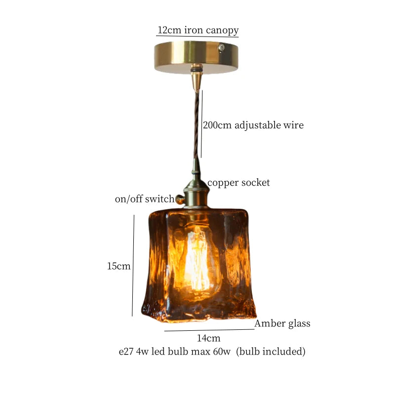 DecorBites™ Clear Glass LED Pendant Light for Bedside Living Dining Decor