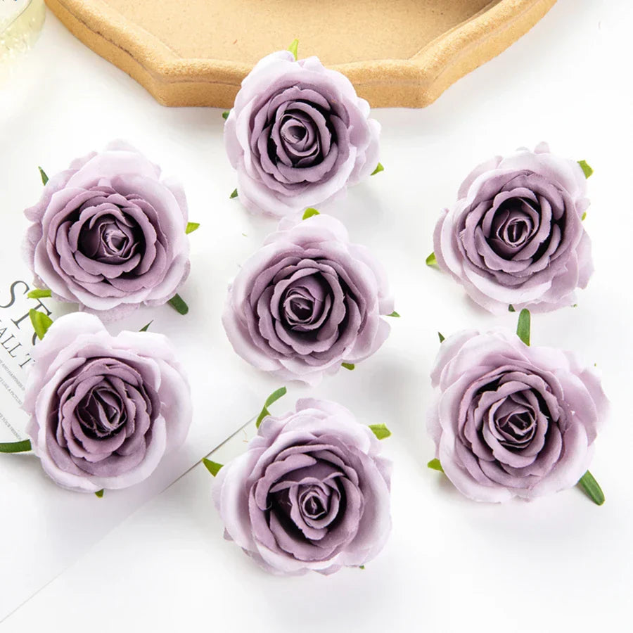 DecorBites™ 10Pcs Silk Blue Rose Wedding Party Decoration DIY Bridal Accessories Artificial Flowers