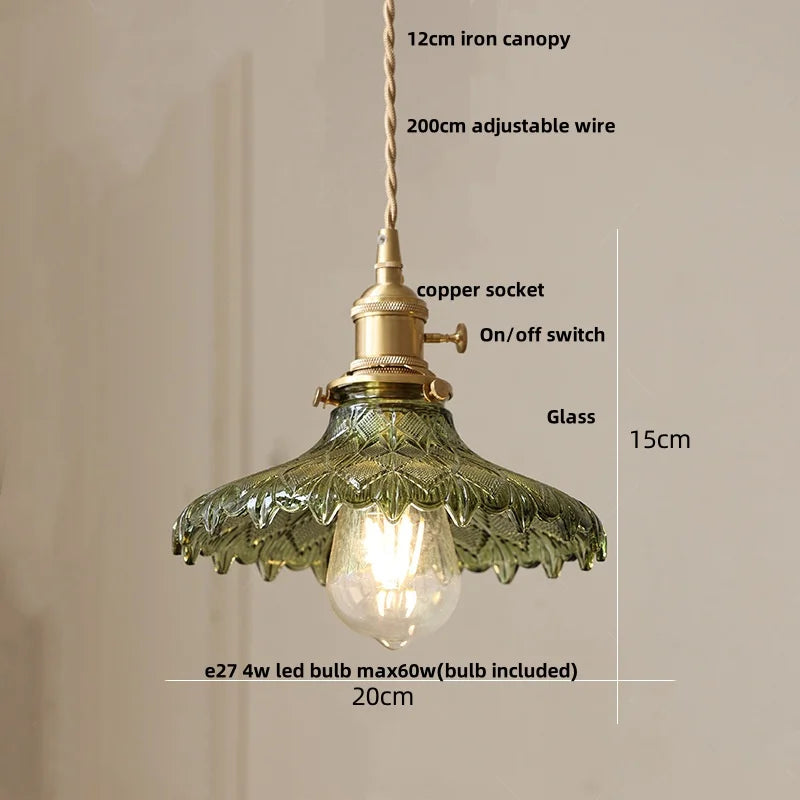 DecorBites™ Clear Glass Knob Switch LED Pendant Light Fixture: Modern Nordic Hanging Chandelier