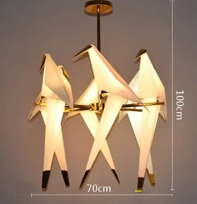 DecorBites™ Crane Chandelier Iron LED Light for Bedroom Dining Children's Room