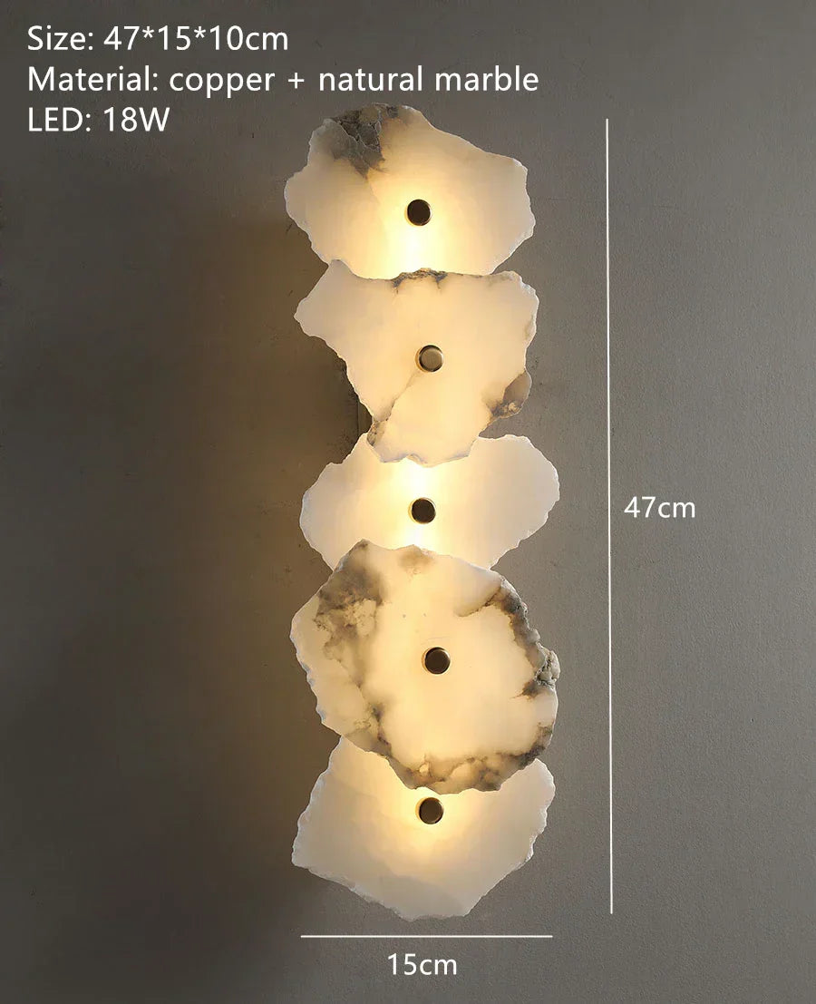 DecorBites™ Brass Marble Wall Lamp: Luxury Sconce for Bedroom Living Dining Room Decor