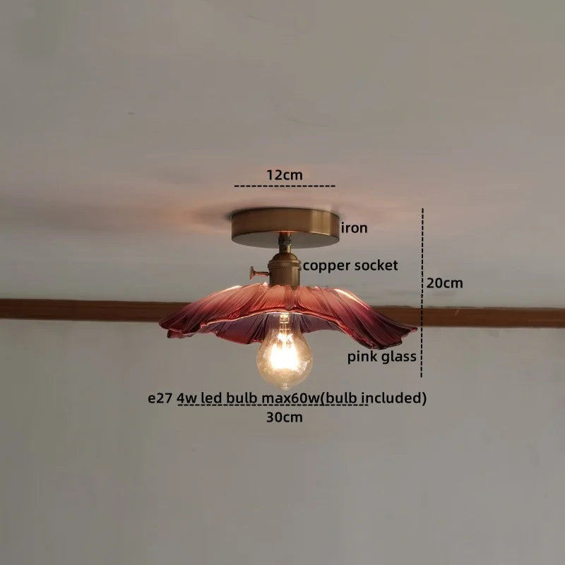 DecorBites™ مصباح سقف نحاسي زجاجي أخضر للشرفة والمطبخ LED حديث