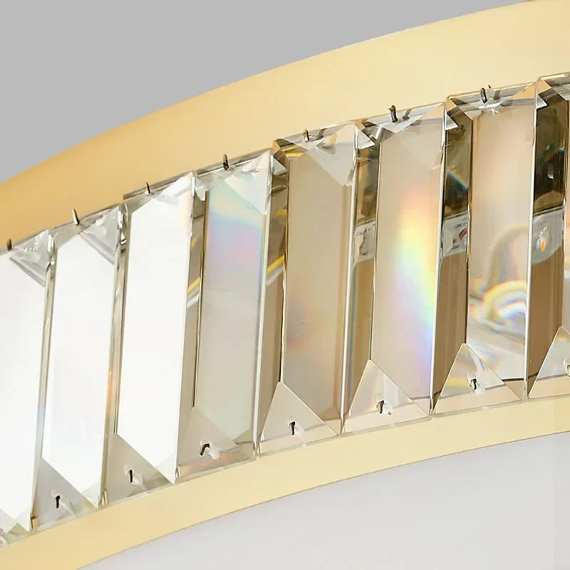 DecorBites™ ثريا سقف كريستال ذهبية مزدوجة الطبقات مصباح LED ديكور منزلي عصري فاخر