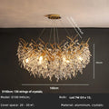 DecorBites™ Crystal Branch LED Pendant Chandelier - Gold Suspend Lamp for Luxury Dining Room