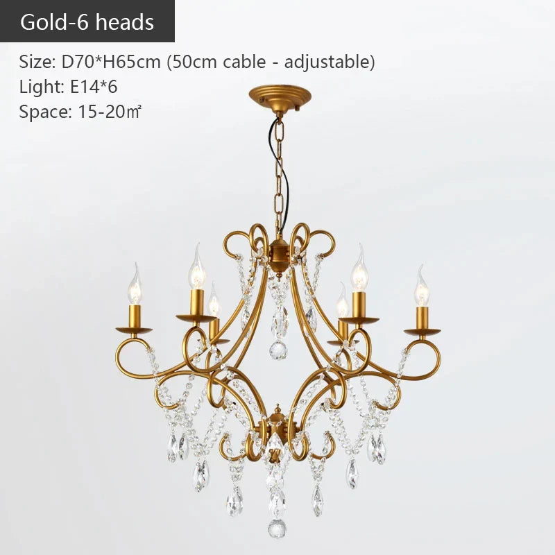 DecorBites™ Iron Crystal Chandelier: Modern Luxury Industrial Style for Home Living/Dining Room
