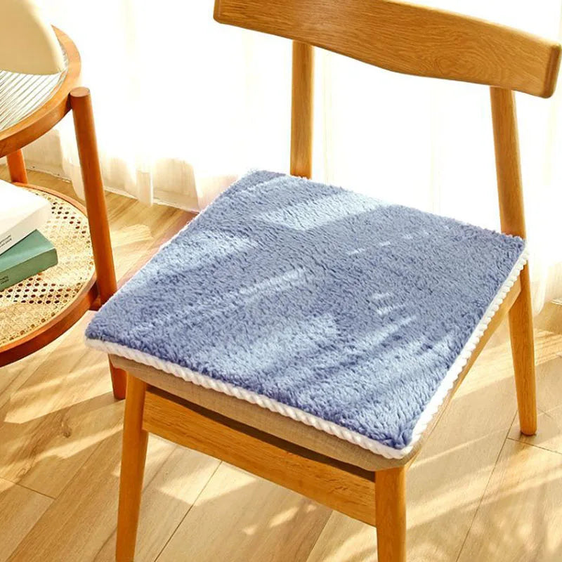 DecorBites™ Cozy Lamb's Wool Chair Cushion for Autumn Winter Comfort