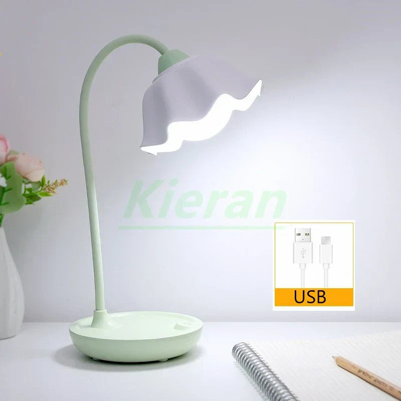 مصباح أرضي لوتس DecorBites™: مصباح مكتب LED حديث لغرفة النوم والدراسة وغرفة المعيشة