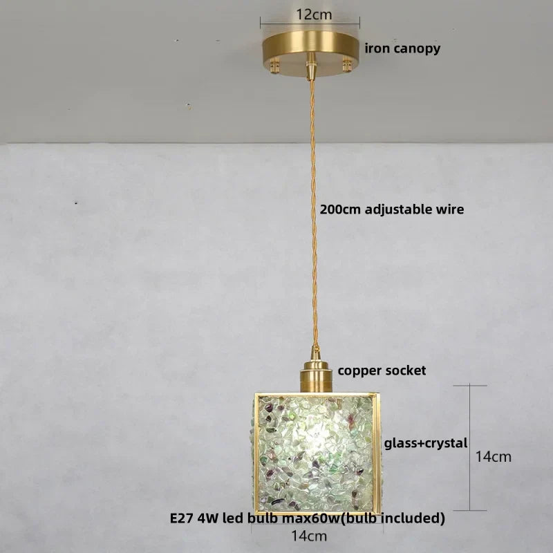 DecorBites™ Crystal Glass LED Pendant Light Fixture, Adjustable Height, Modern Luxury Design