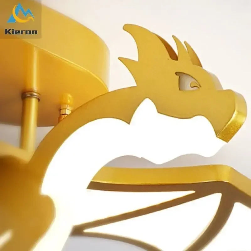 مصباح سقف التنين الذهبي DecorBites™ LED لغرفة النوم والدراسة والمطعم