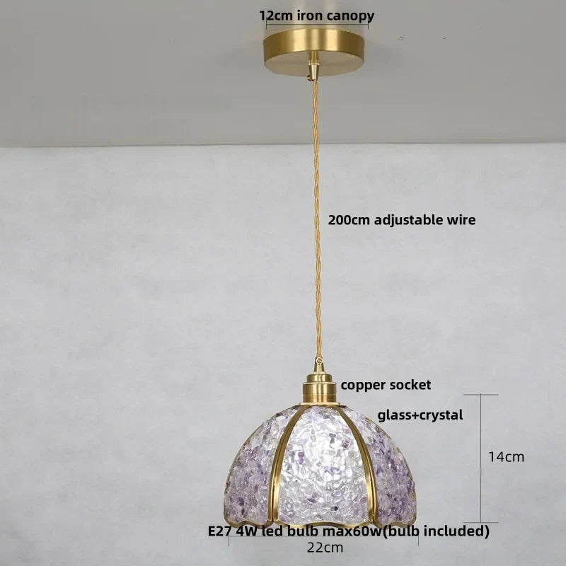 DecorBites™ Crystal Glass LED Pendant Lamp, Adjustable Modern Luxury Hanging Lights