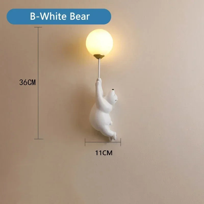 DecorBites™ Bear Moon Wall Lamp: Modern Cartoon Light for Kids' Bedroom Décor