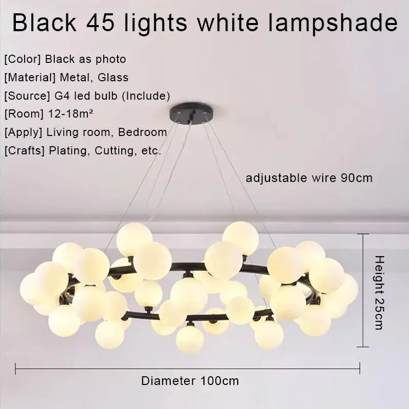 نجفة ديكور بايتس™ الذهبية بإضاءة LED، مصباح معلق عصري لغرفة المعيشة، المطبخ، غرفة النوم، غرفة الطعام
