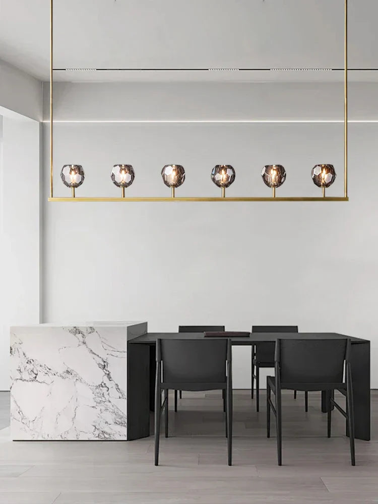 DecorBites™ Black Bronze Copper Crystal Chandelier Lights for Kitchen Island Dining Decor
