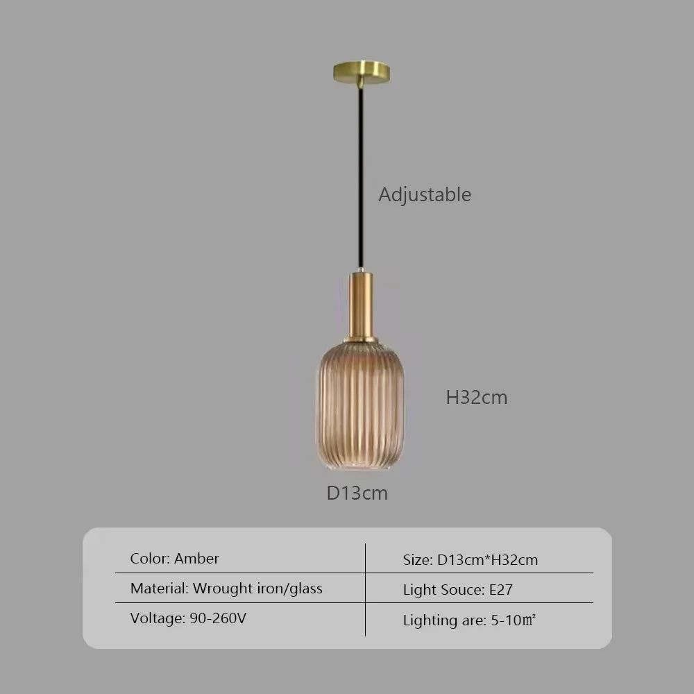 Nordic Japanese Glass Pendant Light
