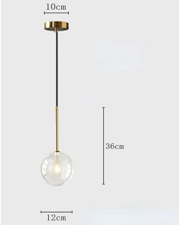 Modern Clear Glass Pendant Light With Gold Finish
