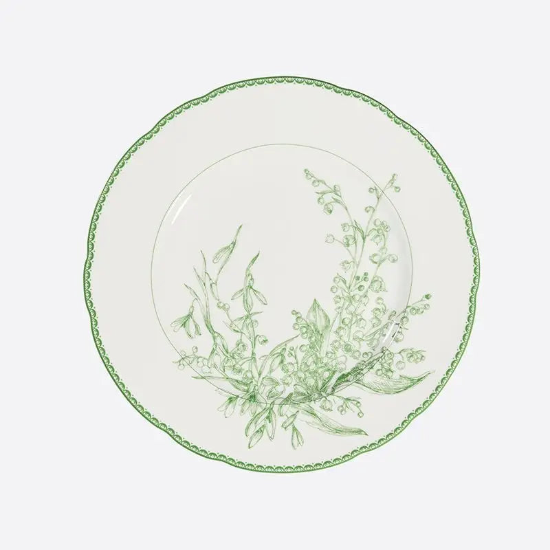 طبق عشاء DecorBites™ بطبعة زهور خضراء