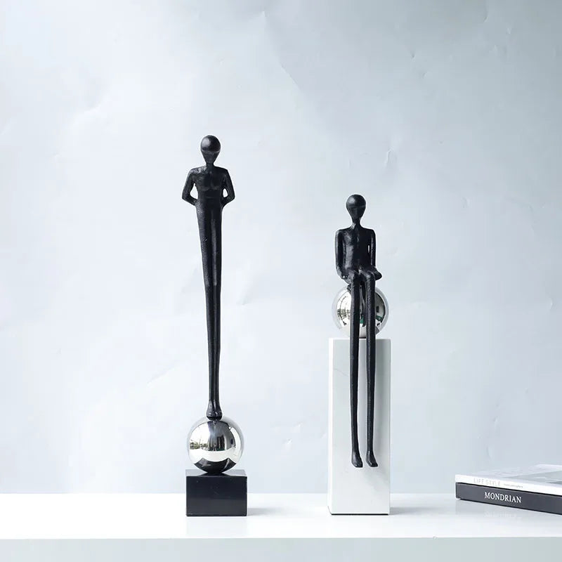 DecorBites™ Abstract Thinker Metal Figurine Portrait Sculpture Home Decoration