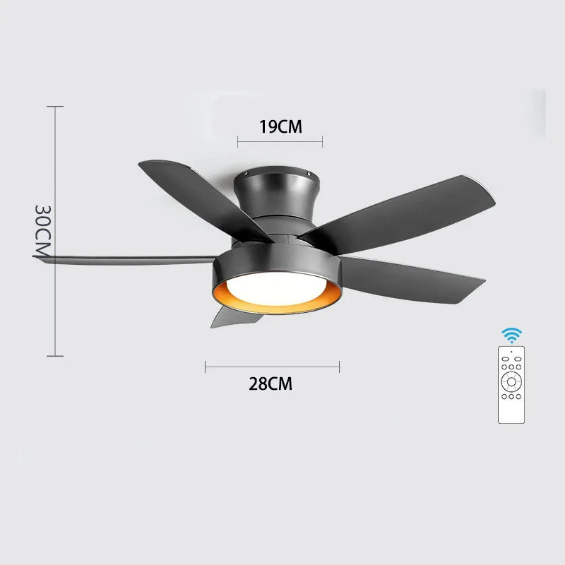 DecorBites™ 5-Blade Ceiling Fan with Remote Control & LED Light - Silent Motor