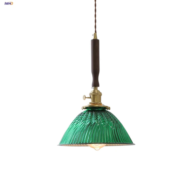 DecorBites™ مصابيح قلادة LED زجاجية خضراء للمطبخ والبار، مصباح تعليق نورديك عصري