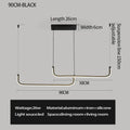 Modern Black Aluminum Linear LED Pendant Light