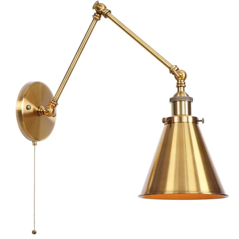 مصباح حائط DecorBites™ LED بذراع طويل مع مفتاح سحب لسلسلة للمنزل والفندق والحمام