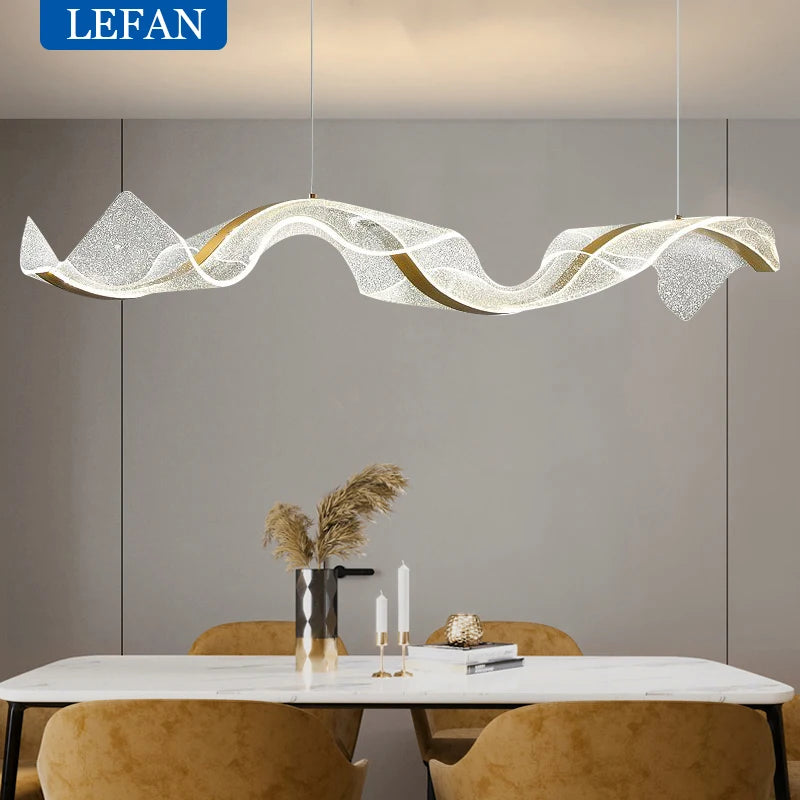 Nordic Long Wave Aluminum Pendant Light