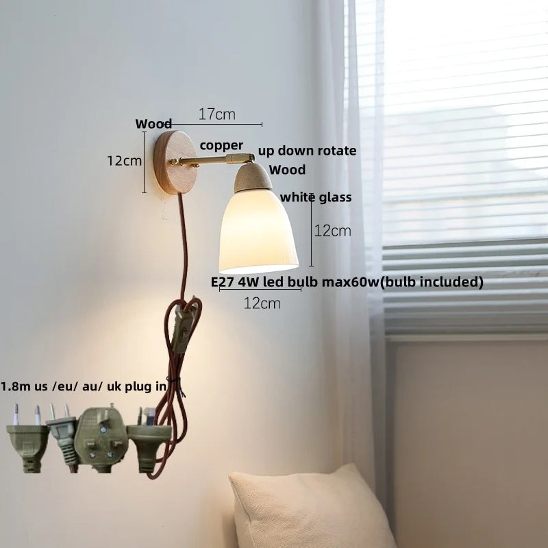 DecorBites™ Ceramic Wood Up Down Rotate LED Wall Sconce Light Fixtures
