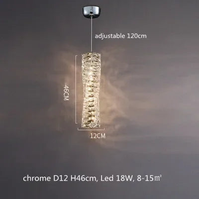 مصابيح قلادة LED كريستالية من DecorBites™ | مصباح حلقي معلق قابل للتعتيم | تركيبات ديكور فاخرة حديثة
