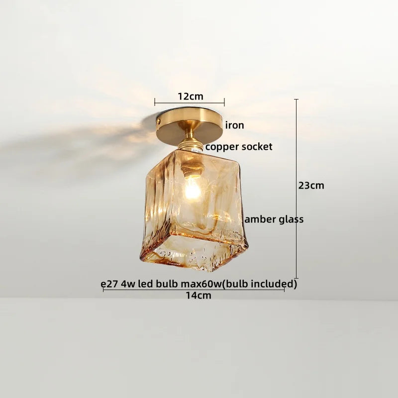 Plafonnier LED DecorBites™ en verre vert pour l'éclairage de salon et de couloir