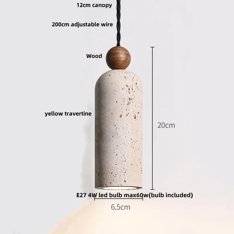 DecorBites™ Iron LED Pendant Light Fixture for Home Living Room, Restaurant Yellow Travertine Ball Hang Lamp