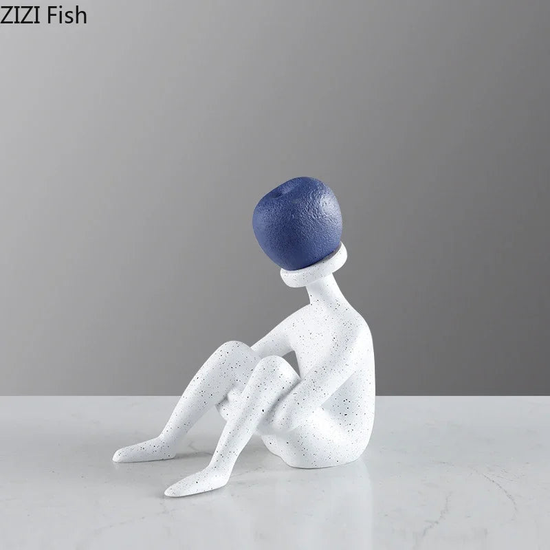 DecorBites™ Abstract Thinker Resin Sculpture for Room Aesthetics Ornaments and Decor