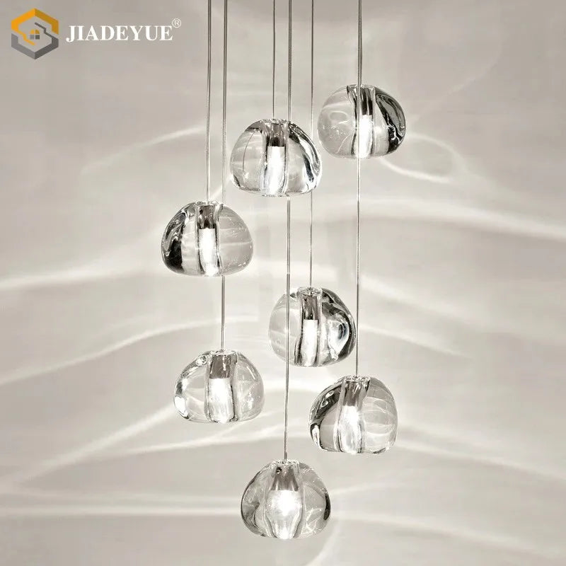 DecorBites™ Crystal Ball Nordic LED Chandelier - Modern Staircase Decorative Lighting