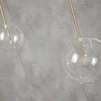Nordic Clear Glass Globe Pendant Light in Chrome