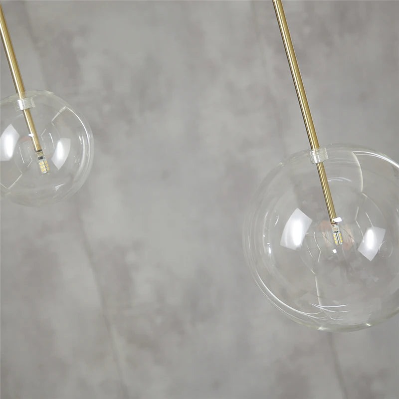 Nordic Clear Glass Globe Pendant Light in Chrome