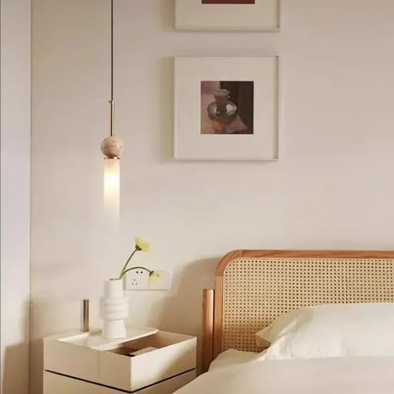 Wabi-Sabi Cream Stone Pendant Light